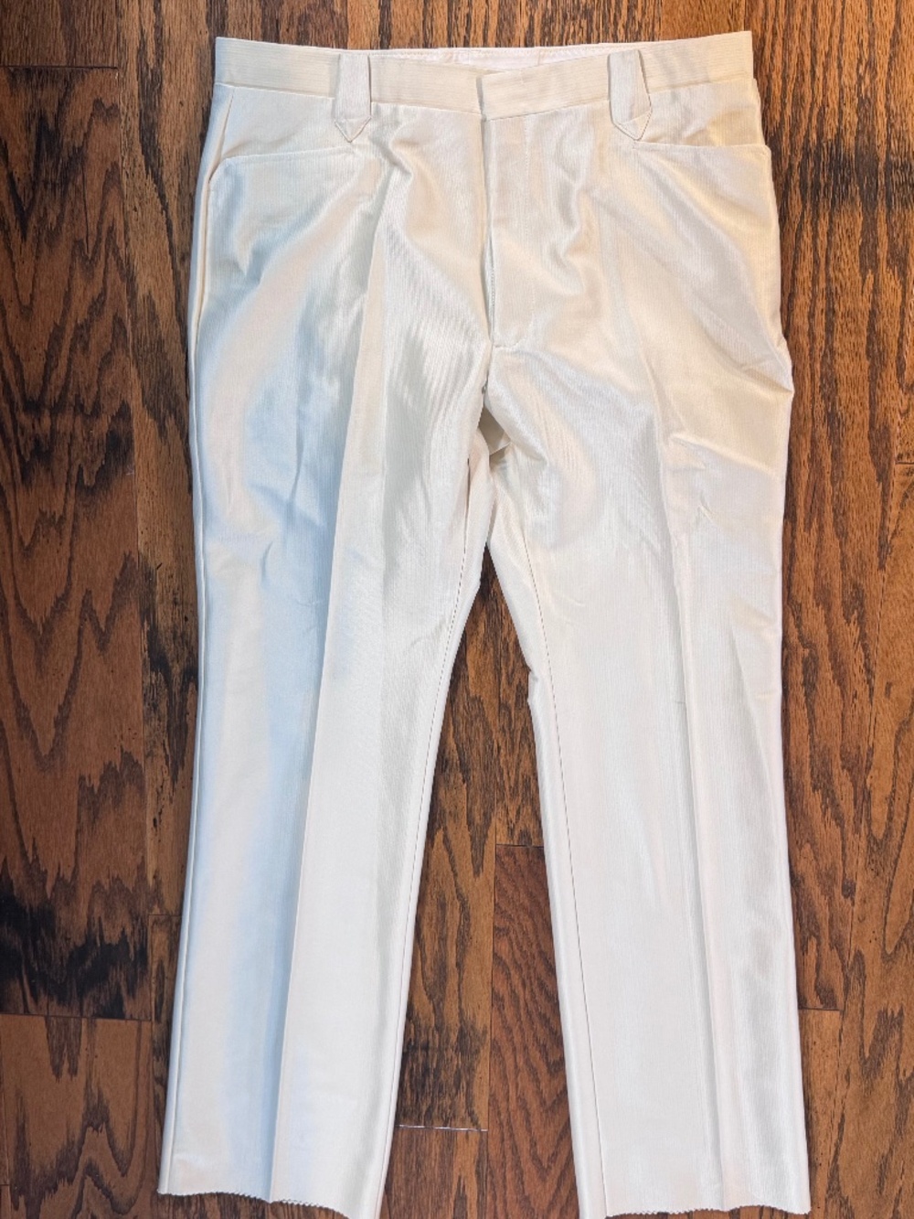 Western Rodeo King Silverado dress pants Slacks Cream SZ 29 Unhemmed
